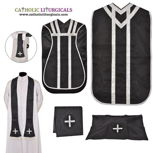 Black roman chasuble - black,