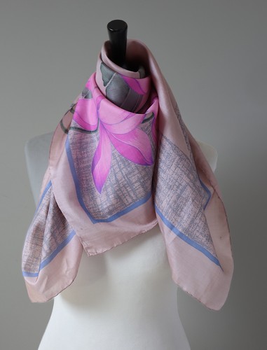 Vintage thai silk scarf - thai,