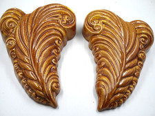 BEAUTIFUL PAIR OF WEST COAST POTTERY CALIFORNIA WALL POCKETS VASES NOUVEAU STYLE