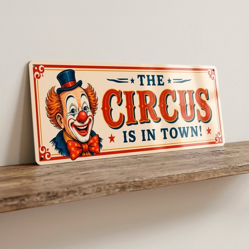 Circus town metal sign - circus, in
