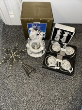 Bundle Of Christmas Decorations, Baubles, Tree Topper And Wind-up Ornament