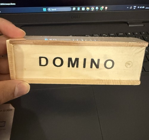 Vintage domino wooden box - wooden,