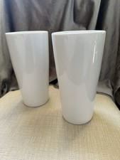 Pair of Tall White Porcelain
