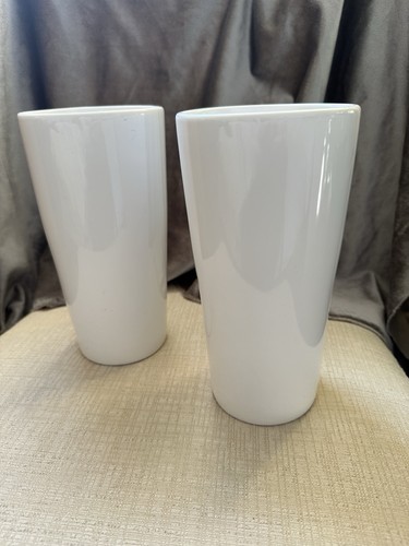 Pair tall white porcelain - white,