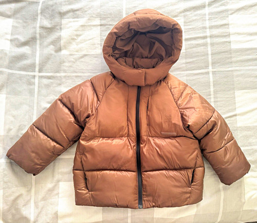 Zara kids brown hooded puffer - kids,