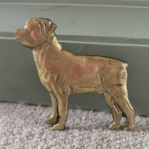 Brass dog metal ornament - brass,