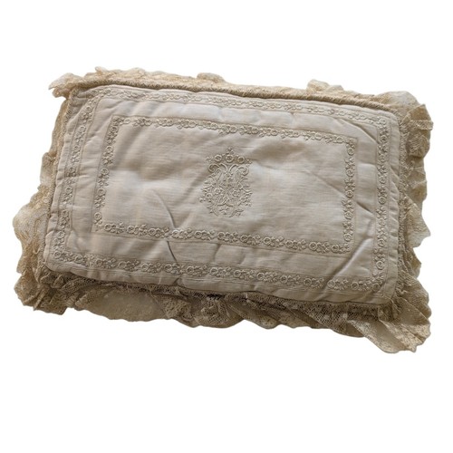 Vintage satin lace trim - lace, hanky