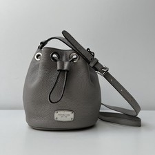 MICHAEL KORS Small Jules Grey Real Leather Bucket Shoulder Crossbody Bag