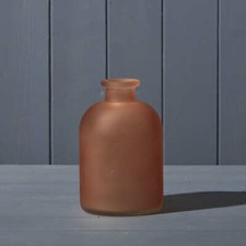 Small Glass Bud Stem Vase Bottle Ribbed Vintage Clear - Wedding Event Table