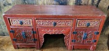 Chinese Miniture Laquered Pedestal Desk