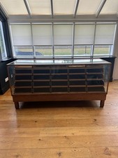 Vintage Glass-Fronted Haberdashery Cabinet/Shop Counter 