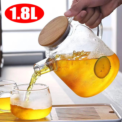 Large glass teapot jug - large, with