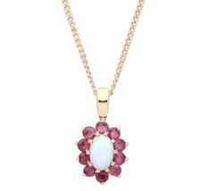 9ct Gold Natural Opal & Ruby