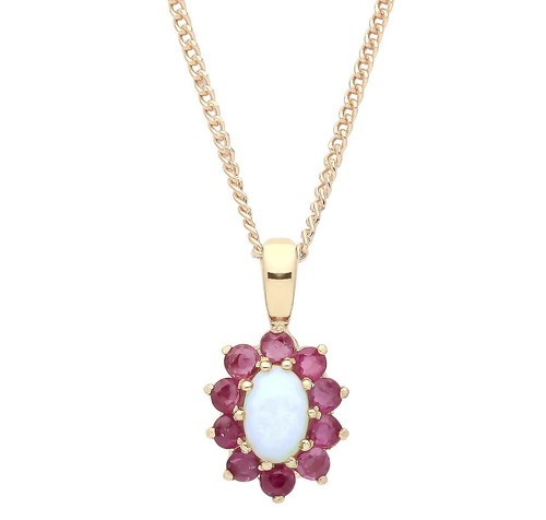 9ct gold natural opal ruby - gold, &