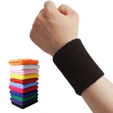 2x Sports Wrist Sweat Bands Wristbands Unisex 80s Fitness Sweatbands Gym Tennis