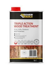 Everbuild Triple Action Wood Treatment | Preserver Dry & Wet Rot Decay | 1L