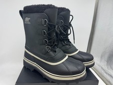 Sorel Men's Caribou Warm Lining Mid-calf Boots Waterproof Nubuck Leather Black