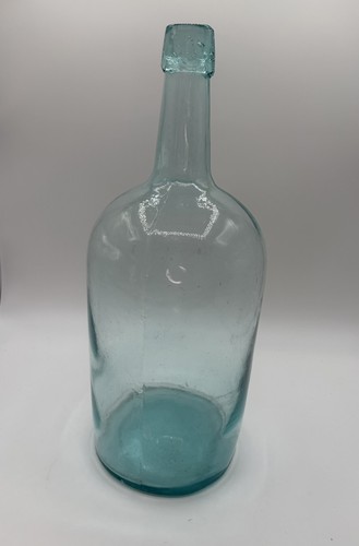 Antique aqua blown glass - blown, 1