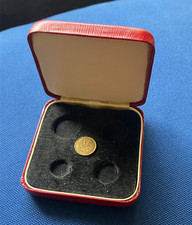 Maundy Money Box with Queen Victoria Coin (Lauer Gold Plated 1887 commemorative)