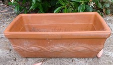 Slightly Aged Italian Patterned Terracotta Rectangular Trough Pot 13 cm tall