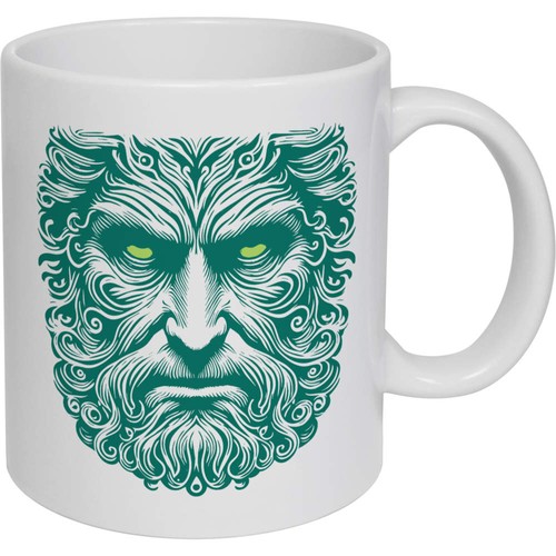 Head neptune ceramic mug - ceramic,