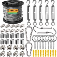 30M 304 Stainless Steel Catenary Wire Rope Kit Heavy Duty 2mm PVC Coated Garden
