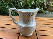 Crown Devon Powder blue Vintage hand painted Floral Jug 6 inch height