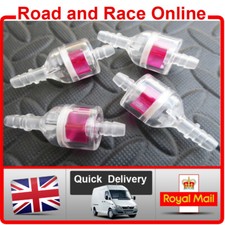 4 x Inline Fuel Filters Suit Many Motorcycle Scooter Moped etc RED Petrol Filter