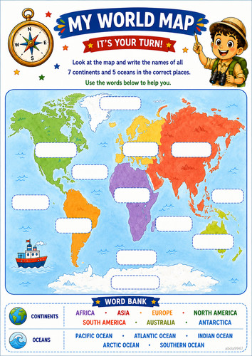 Laminated world map - world,