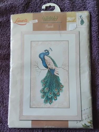 Lanarte peacock cross - lanarte, cross-stitch