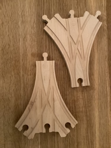 Wooden train track junction - train,