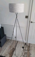 Argos Home Tripod Floor Lamp Grey Chrome (No Shade) 3 Leg