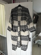 Aztec Knit Cardigan Size medium  Multicolor Chunky Patterned Boho Hippie Style