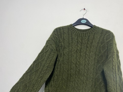 Chic khaki cable knit - cable, long