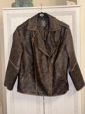 Women’s Primark oversized dark brown faux leather jacket size XS