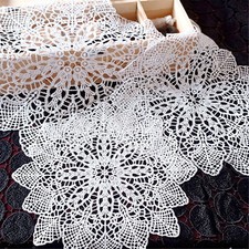 Lace Round Embroidery Table Place Mat Floral Home Party  Dining Doily Cover