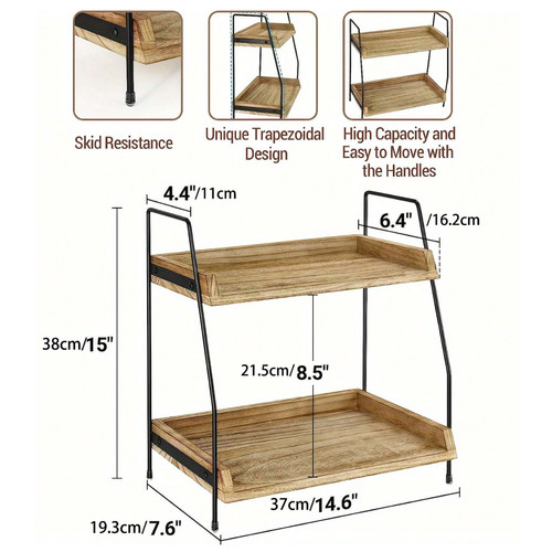Tier wooden storage shelf - 2,