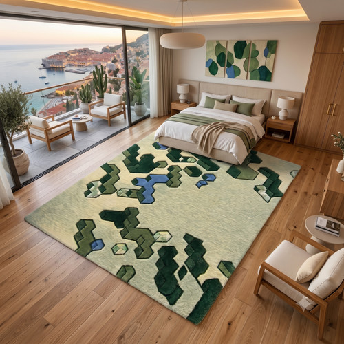 Geometric pattern rug pixel - pattern,