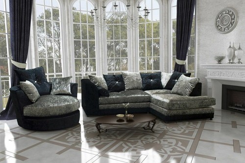 Crushed velvet sofa - crushed,