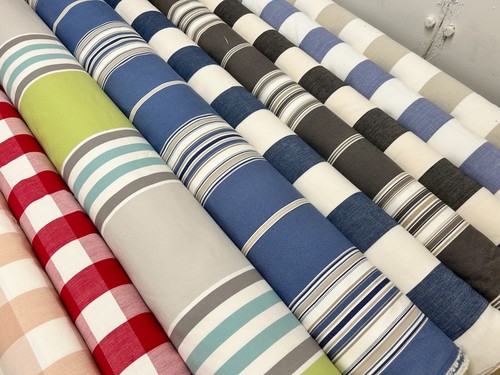 Ticking curtain fabric romo - ticking, by