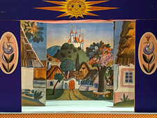 Jas Czechoslovakian vintage Fantasy Puppet Theatre, with set of 10 marionettes