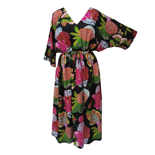 Cotton printed maxi kaftan - cotton,