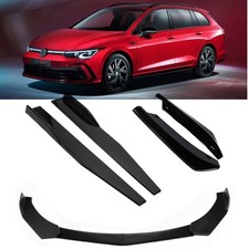For VW Golf Polo MK5 MK6 MK7 Front Bumper Lip Splitter + Side Skirts + Rear Lip
