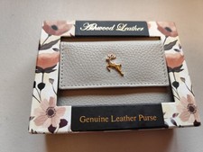 Ashwood Boxed Leather Flap Purse Ivory Cream Colour  New 