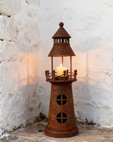 Rustic brown metal lighthouse - rustic,