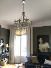 8 Light Mercurised Glass Crystal Chandelier 