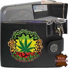 Cannabis wallet soft leather - wallet,