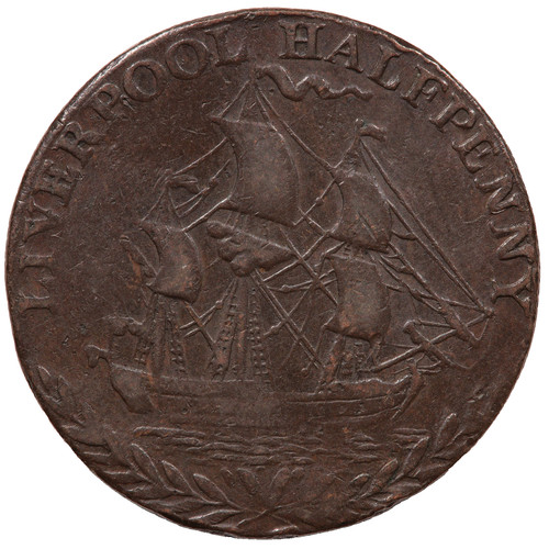 1791 liverpool halfpenny half - halfpenny,