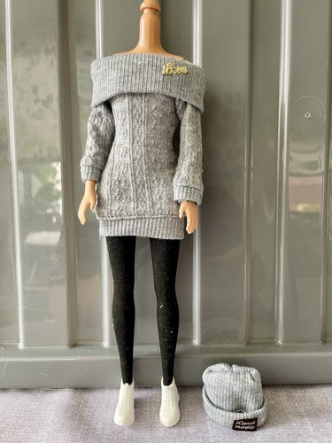 Barbie doll 4pcs - outfit, grey