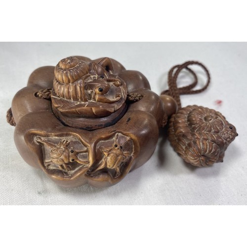 Japanese wooden inro insect - japanese,
